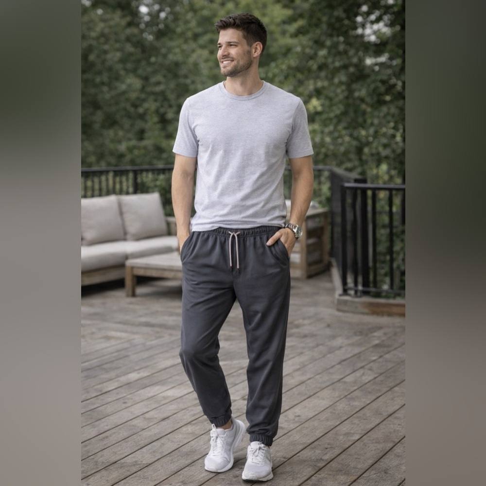 SAXX Go To Town Jogger Pants Charcoal Grey Small 4 Way Stretch
